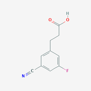 molecular formula C10H8FNO2 B13087378 3-(3-Cyano-5-fluorophenyl)propanoic acid 