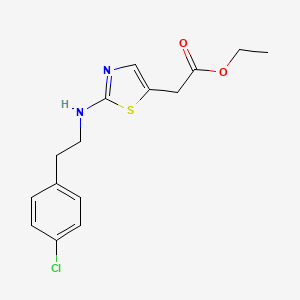 molecular formula C15H17ClN2O2S B13087563 Ethyl 2-(2-((4-chlorophenethyl)amino)thiazol-5-yl)acetate 