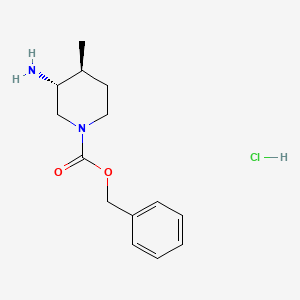 molecular formula C14H21ClN2O2 B13087659 trans-Benzyl3-amino-4-methylpiperidine-1-carboxylatehydrochloride 