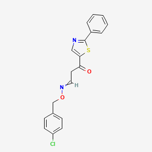 3-[(4-Chlorophenyl)methoxyimino]-1-(2-phenyl-1,3-thiazol-5-yl)propan-1-one