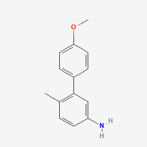 molecular formula C14H15NO B13088058 3-(4-Methoxyphenyl)-4-methylaniline 