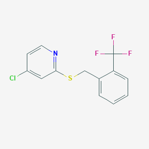 molecular formula C13H9ClF3NS B13088063 4-Chloro-2-((2-(trifluoromethyl)benzyl)thio)pyridine CAS No. 1346707-59-2