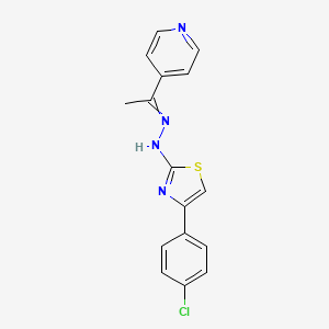 molecular formula C16H13ClN4S B1308811 1-(4-pyridinyl)-1-ethanone N-[4-(4-chlorophenyl)-1,3-thiazol-2-yl]hydrazone 