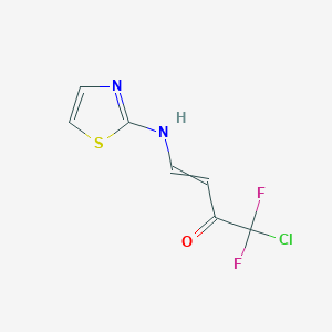 molecular formula C7H5ClF2N2OS B1308815 1-Chloro-1,1-difluoro-4-(1,3-thiazol-2-ylamino)but-3-en-2-one 