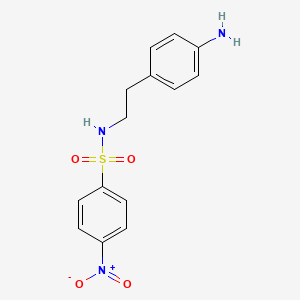molecular formula C14H15N3O4S B13088151 N-[2-(4-Aminophenyl)ethyl]-4-nitrobenzene-1-sulfonamide 