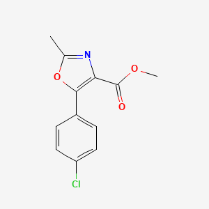 molecular formula C12H10ClNO3 B13088388 Methyl 5-(4-chlorophenyl)-2-methyloxazole-4-carboxylate 