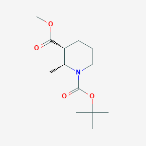 molecular formula C13H23NO4 B13088436 (2R,3R)-1-tert-Butyl 3-methyl 2-methylpiperidine-1,3-dicarboxylate CAS No. 1628258-96-7