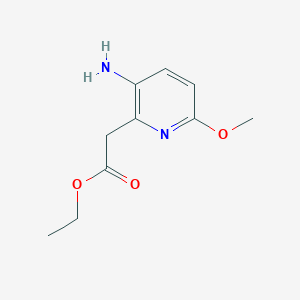 molecular formula C10H14N2O3 B13088478 Ethyl 2-(3-amino-6-methoxypyridin-2-yl)acetate 