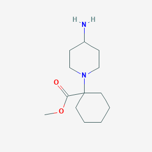 molecular formula C13H24N2O2 B13088734 Methyl 1-(4-aminopiperidin-1-YL)cyclohexanecarboxylate 