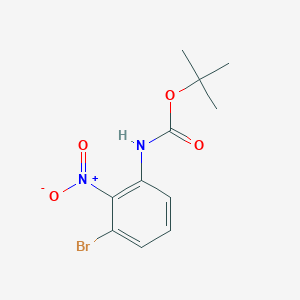 molecular formula C11H13BrN2O4 B13088903 tert-Butyl (3-bromo-2-nitrophenyl)carbamate 
