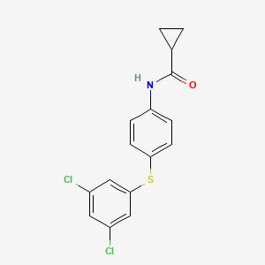 molecular formula C16H13Cl2NOS B13088904 N-(4-((3,5-Dichlorophenyl)thio)phenyl)cyclopropanecarboxamide 