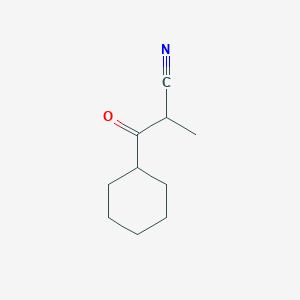 molecular formula C10H15NO B13088912 3-Cyclohexyl-2-methyl-3-oxopropanenitrile 