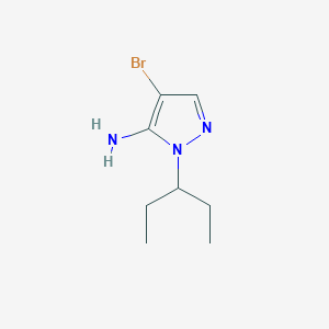 molecular formula C8H14BrN3 B13089191 4-bromo-1-(pentan-3-yl)-1H-pyrazol-5-amine 