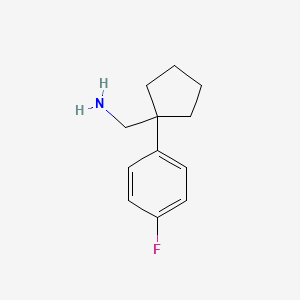 molecular formula C12H16FN B1308936 C-[1-(4-Fluoro-phenyl)-cyclopentyl]-methylamine CAS No. 75180-50-6