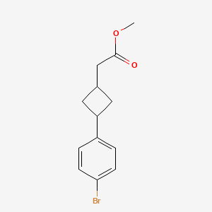 molecular formula C13H15BrO2 B13089405 Methyl 2-(3-(4-bromophenyl)cyclobutyl)acetate 