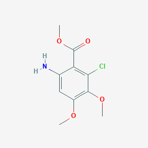 molecular formula C10H12ClNO4 B13089447 Methyl 6-amino-2-chloro-3,4-dimethoxybenzoate 