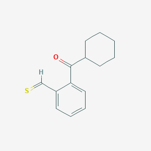 molecular formula C14H16OS B13089469 Cyclohexyl2-thiomethylphenylketone 