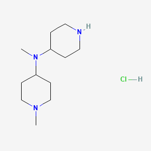 molecular formula C12H26ClN3 B13089485 N,1-Dimethyl-N-(piperidin-4-yl)piperidin-4-amine hydrochloride 