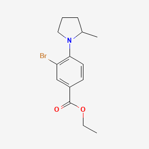 molecular formula C14H18BrNO2 B13089487 Ethyl 3-bromo-4-(2-methylpyrrolidin-1-yl)benzoate CAS No. 1131594-58-5