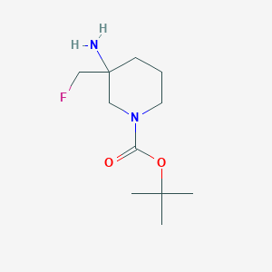 molecular formula C11H21FN2O2 B13089532 tert-Butyl 3-amino-3-(fluoromethyl)piperidine-1-carboxylate 