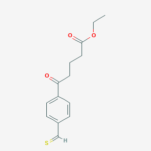 molecular formula C14H16O3S B13089642 Ethyl5-oxo-5-(4-thiomethylphenyl)valerate 