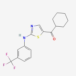 molecular formula C17H17F3N2OS B13089738 Cyclohexyl(2-((3-(trifluoromethyl)phenyl)amino)thiazol-5-yl)methanone 