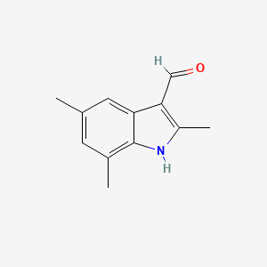 molecular formula C12H13NO B1308986 2,5,7-Trimethyl-1H-indole-3-carbaldehyde CAS No. 88611-38-5