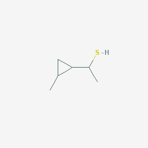 molecular formula C6H12S B13089932 1-(2-Methylcyclopropyl)ethane-1-thiol 