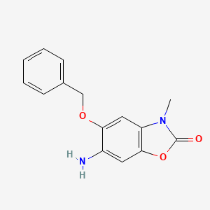 molecular formula C15H14N2O3 B13089990 6-Amino-5-(benzyloxy)-3-methyl-2,3-dihydro-1,3-benzoxazol-2-one 