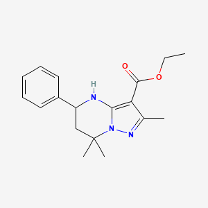 molecular formula C18H23N3O2 B13090120 Ethyl 2,7,7-trimethyl-5-phenyl-4,5,6,7-tetrahydropyrazolo[1,5-A]pyrimidine-3-carboxylate 