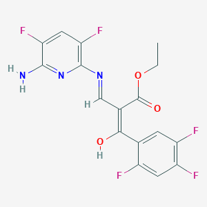 molecular formula C17H12F5N3O3 B13090127 Ethyl 3-((6-amino-3,5-difluoropyridin-2-yl)amino)-2-(2,4,5-trifluorobenzoyl)acrylate 