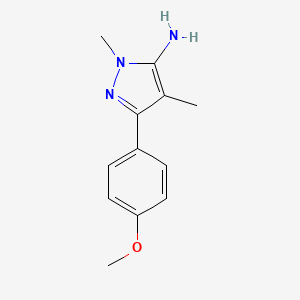 molecular formula C12H15N3O B1309013 5-(4-Methoxy-phenyl)-2,4-dimethyl-2H-pyrazol-3-ylamine CAS No. 957256-13-2