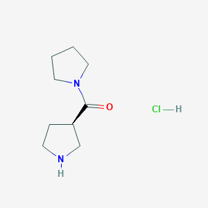 molecular formula C9H17ClN2O B13090202 pyrrolidin-1-yl-[(3R)-pyrrolidin-3-yl]methanone;hydrochloride 