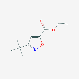 molecular formula C10H15NO3 B13090220 Ethyl 3-(tert-butyl)isoxazole-5-carboxylate 