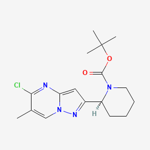 molecular formula C17H23ClN4O2 B13090286 tert-butyl (2S)-2-(5-chloro-6-methylpyrazolo[1,5-a]pyrimidin-2-yl)piperidine-1-carboxylate 