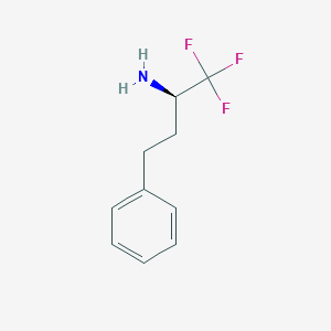 molecular formula C10H12F3N B13090345 (2R)-1,1,1-Trifluoro-4-phenylbutan-2-amine 