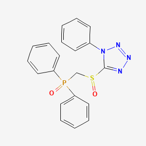 molecular formula C20H17N4O2PS B13090363 Diphenyl(((1-phenyl-1H-tetrazol-5-yl)sulfinyl)methyl)phosphine oxide 
