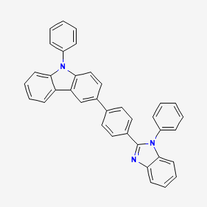 molecular formula C37H25N3 B13090397 9-Phenyl-3-(4-(1-phenyl-1H-benzo[d]imidazol-2-yl)phenyl)-9H-carbazole 