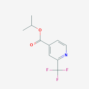 molecular formula C10H10F3NO2 B13090489 Isopropyl 2-(trifluoromethyl)isonicotinate 