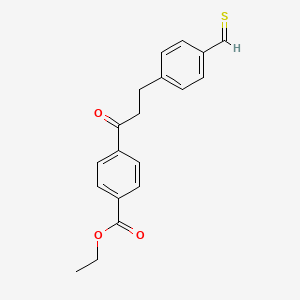molecular formula C19H18O3S B13090517 Ethyl 4-[3-(4-methanethioylphenyl)propanoyl]benzoate 
