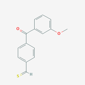 molecular formula C15H12O2S B13090614 4-(3-Methoxybenzoyl)thiobenzaldehyde 