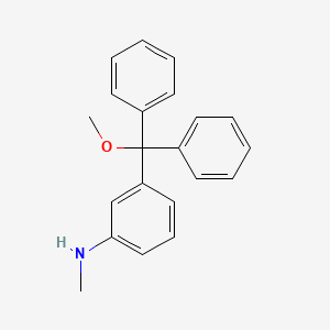 molecular formula C21H21NO B13090633 3-(Methoxydiphenylmethyl)-N-methylaniline 