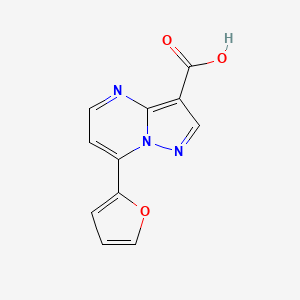 molecular formula C11H7N3O3 B1309064 7-呋喃-2-基-吡唑并[1,5-a]嘧啶-3-羧酸 CAS No. 869947-18-2