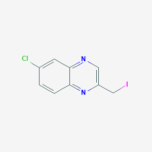 molecular formula C9H6ClIN2 B13090652 6-Chloro-2-(iodomethyl)quinoxaline 