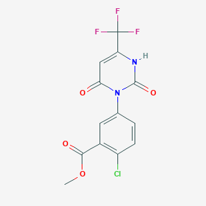molecular formula C13H8ClF3N2O4 B13090698 Methyl 2-chloro-5-(2,6-dioxo-4-(trifluoromethyl)-2,3-dihydropyrimidin-1(6H)-yl)benzoate 