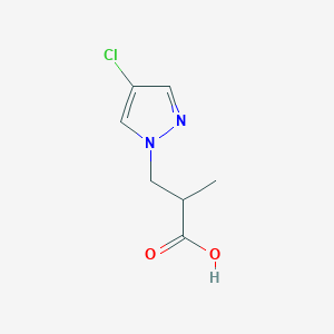 molecular formula C7H9ClN2O2 B1309071 3-(4-氯-吡唑-1-基)-2-甲基丙酸 CAS No. 957301-84-7