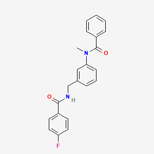 molecular formula C22H19FN2O2 B13090720 N-(3-((4-Fluorobenzamido)methyl)phenyl)-N-methylbenzamide 