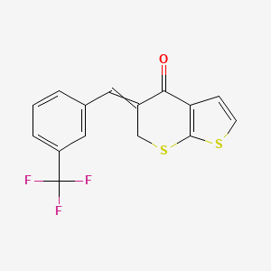 molecular formula C15H9F3OS2 B1309081 5-{(Z)-[3-(trifluoromethyl)phenyl]methylidene}-4H-thieno[2,3-b]thiopyran-4(6H)-one 