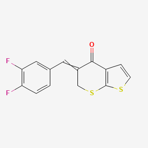 molecular formula C14H8F2OS2 B1309082 5-[(3,4-Difluorophenyl)methylidene]thieno[2,3-b]thiopyran-4-one 