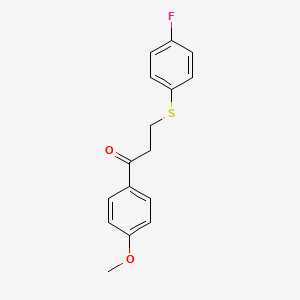 molecular formula C16H15FO2S B1309092 3-[(4-Fluorophenyl)sulfanyl]-1-(4-methoxyphenyl)-1-propanone CAS No. 477334-44-4